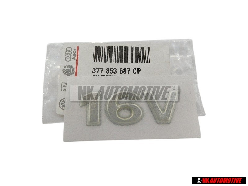 VW Originale 16V Posteriore Logo Emblema Scritta Cromo - 377853687CP