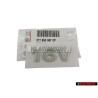 VW Originale 16V Posteriore Logo Emblema Scritta Cromo - 377853687CP