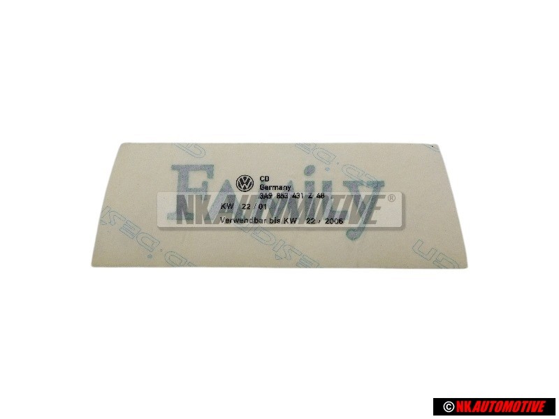 VW Originale Scritta Pellicola Verde/Argento/Blu - 3A9853431 Z48