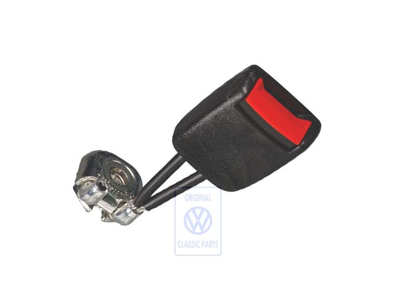 VW Originale Fibbia Cintura Nero Satinato/Rosso Fuoco - 3B0857740A FCN