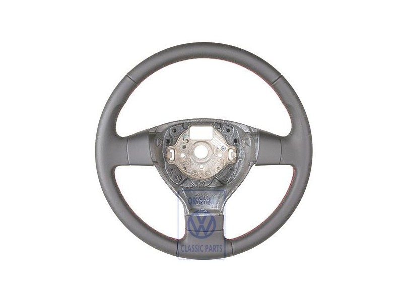 VW Originale Volante (Pelle) Nero Satinato/Rosso Flash - 3C0419091AGZQM