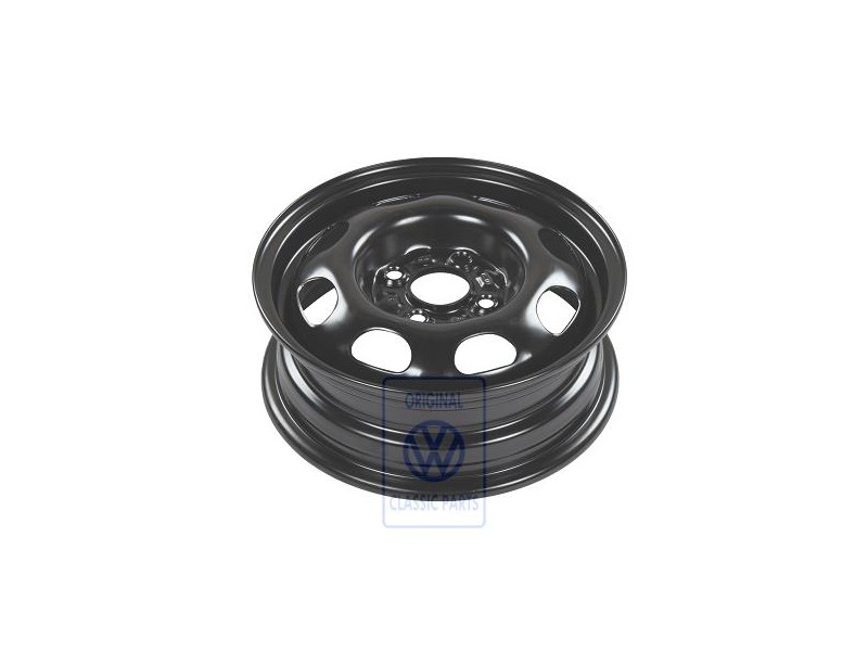 VW Originale Cerchio Di Acciaio Nero Rally - 6N0601027C 03C