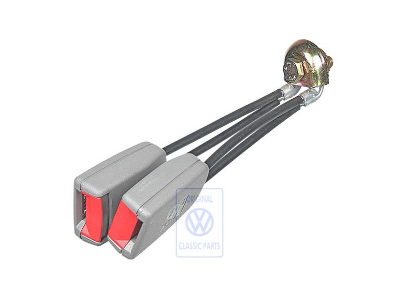 VW Originale Fibbia Cintura Doppia Grigio Flanella/Rosso Fuoco - 6N0857488 FCP