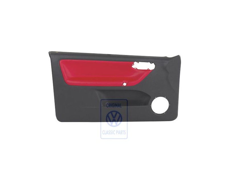 VW Originale Rivestimento Porta (Pelle) Rosso/Nero - 6N3867011DCEGF