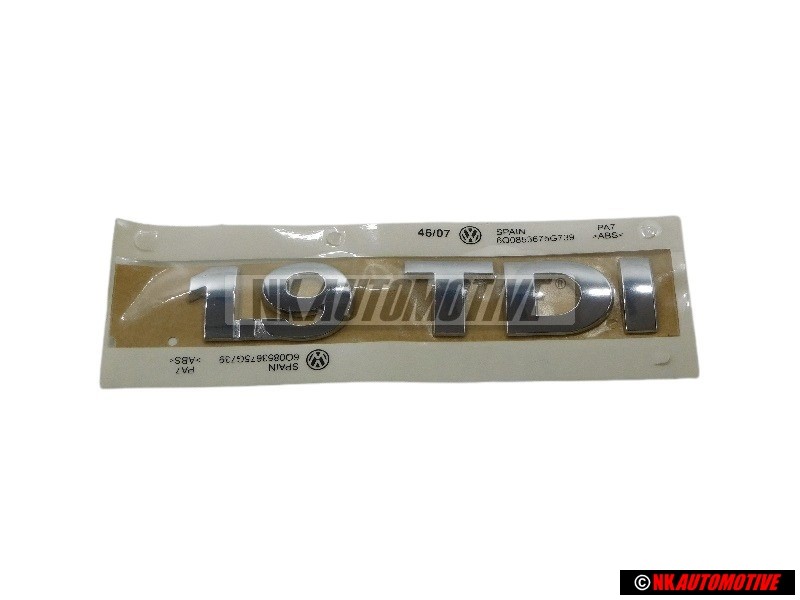 VW Originale 1.9 TDI Posteriore Logo Emblema Scritta Cromo - 6Q0853675G 739