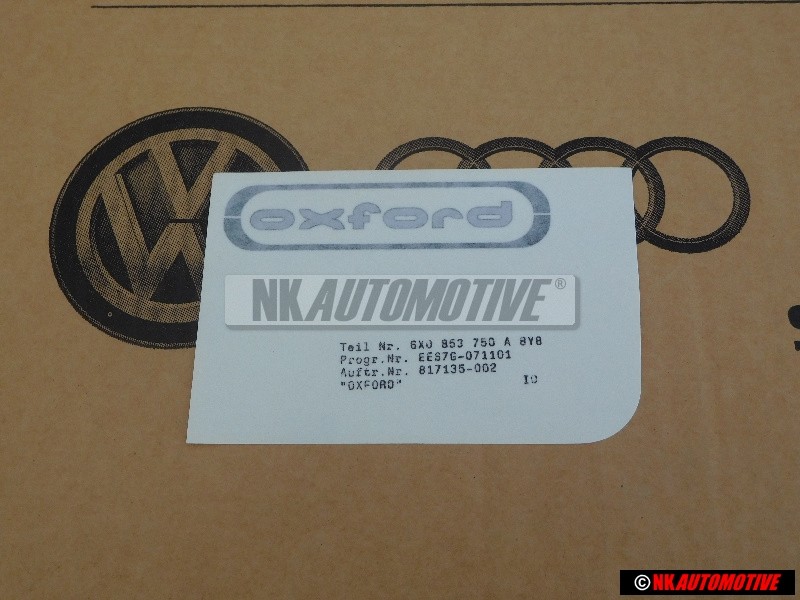 VW Originale Scritta Antracite/Argento - 6X0853750A 8Y8