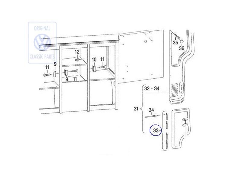 VW Originale 1 Serie Parti Cerniera - 701070119A