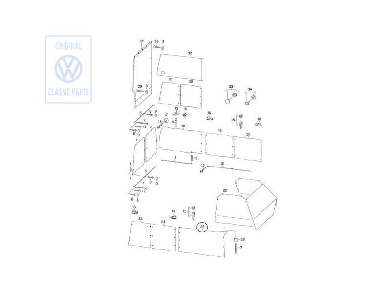 VW Originale Tendina Finestrino Lat. 