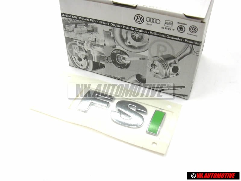 VW Originale FSI Posteriore Logo Emblema Scritta Cromo Verde - 6E0853675B KKH