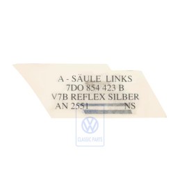 VW Originale Foglio Decorativo Argento Reflex - 7D0854423B V7B