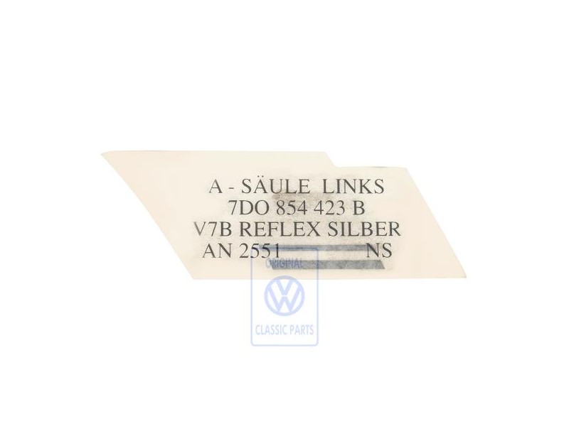 VW Originale Foglio Decorativo Argento Reflex - 7D0854423B V7B