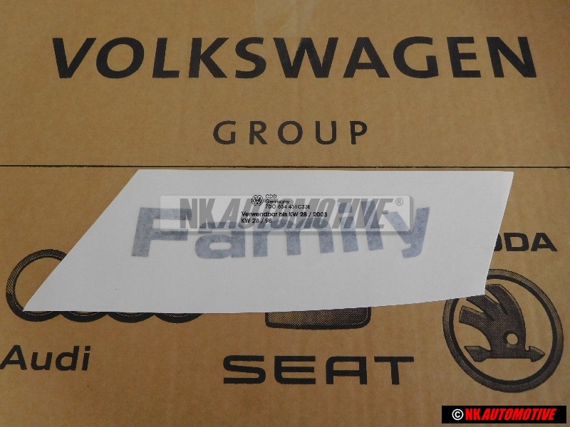 VW Originale Scritta Pellicola Antracite/Argento - 7D0854431C 33E