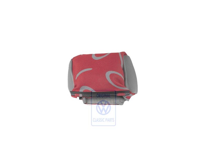 VW Originale Rivestim. Poggiatesta Stoffa Grigio Flanella/Rosso - 7D0881921N HQS
