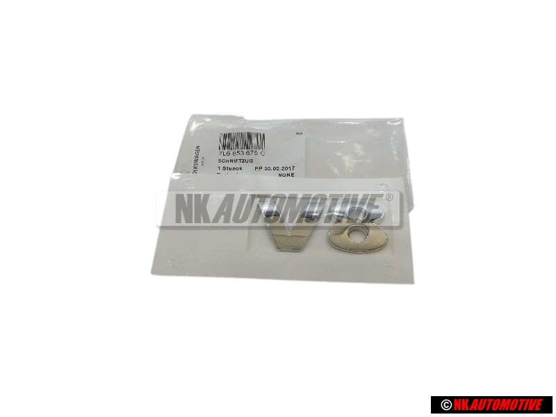 VW Originale V8 Posteriore Logo Emblema Scritta Cromo - 7L6853675C