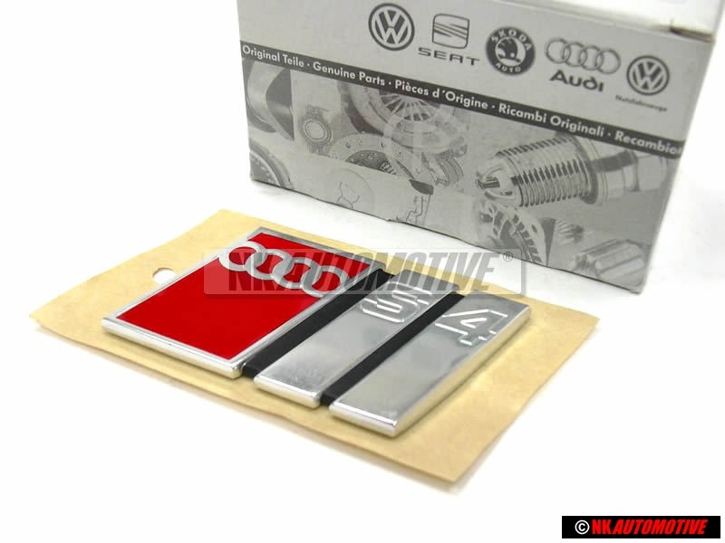 Audi Originale S4 Posteriore Logo Emblema Scritta Cromo Rosso - 4A5853735A 2ZZ