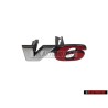 VW Originale V6 Fronte Logo Emblema Scritta Cromo Rosso - 7D0853679D EQW
