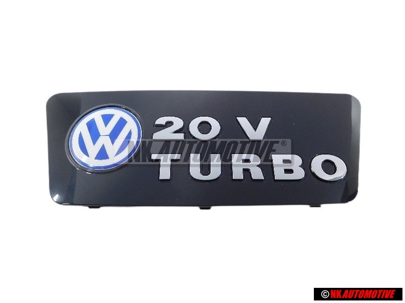 VW Originale 20V TURBO Coperchio Motore Logo Emblema Scritta Nero - 7M3103932