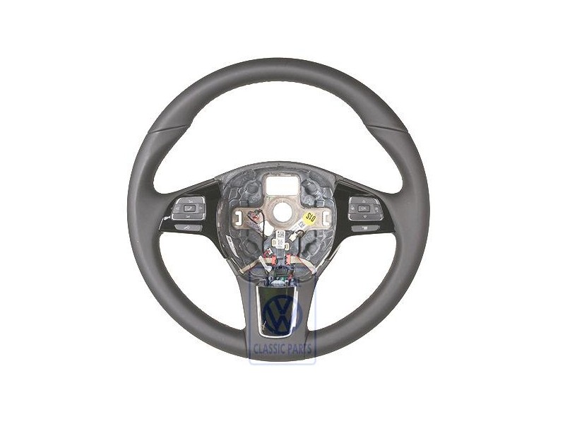 VW Originale Volante Multifunzione (Pelle) Nero/Marrone Ambra - 7P6419091G ADJ