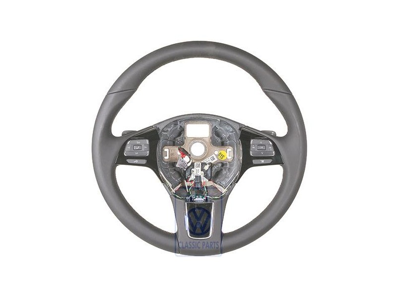 VW Originale Volante Multifunzione (Pelle) Nero/Marrone Ambra - 7P6419091T ADJ