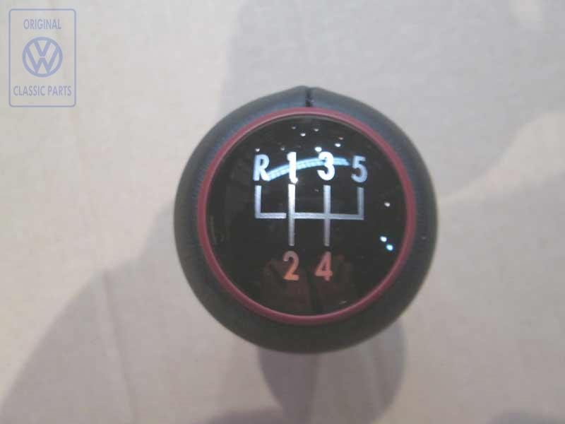 VW Originale Pomello Leva Cambio Nero/Rosso Murano - 7D0711141 LSR