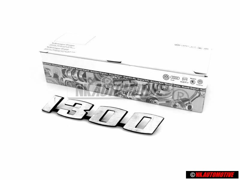 VW Originale 1300 Posteriore Logo Emblema Scritta Argento Spazzolato - 113853687