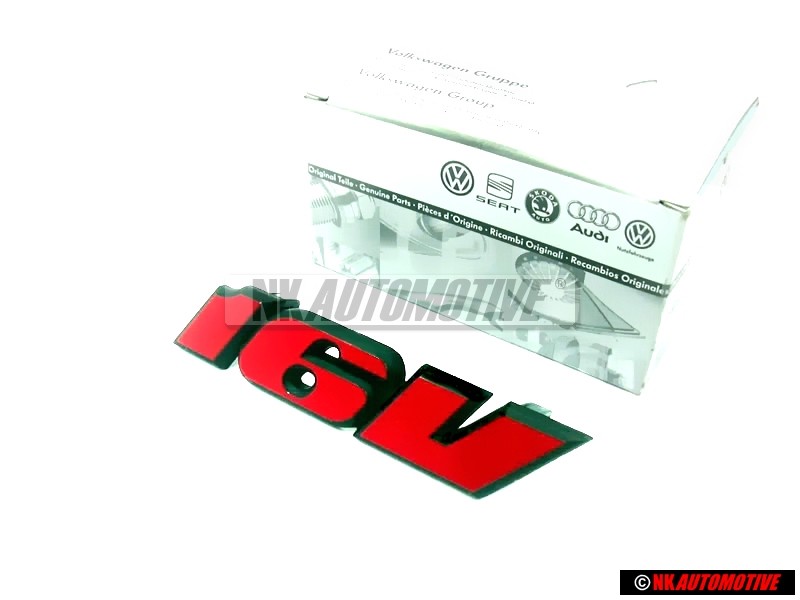 VW Originale 16V Fronte Logo Emblema Scritta Rosso - 535853679C QN5