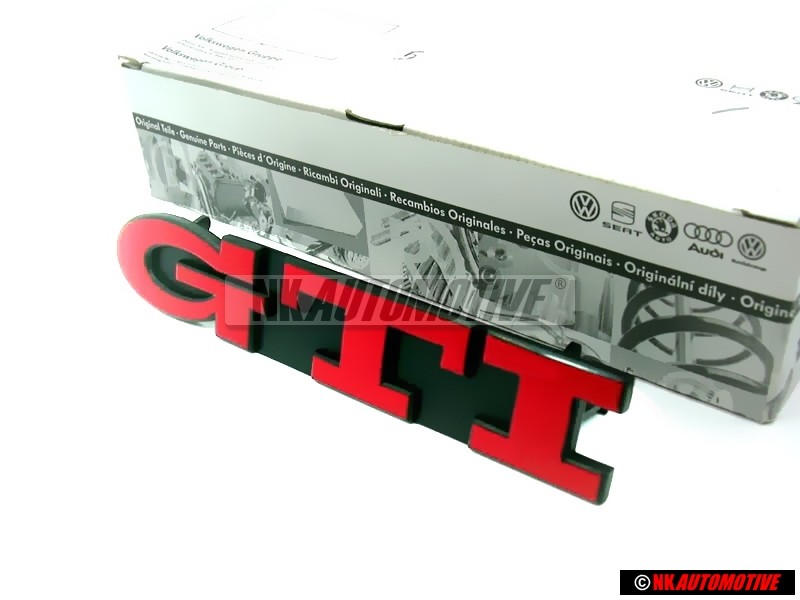 VW Originale GTI Fronte Logo Emblema Scritta Rosso - 1H6853679E QN5