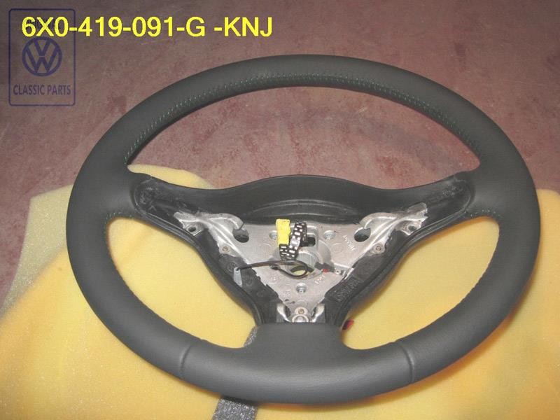 VW Originale Volante Pelle Nero/Verde - 6X0419091G KNJ