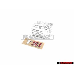 VW Originale TSI Posteriore Logo Emblema Scritta Cromo Rosso - 3AA853675A GQF