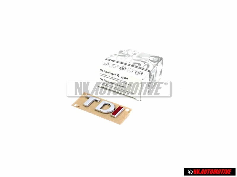 VW Originale TDI Posteriore Logo Emblema Scritta Cromo Rosso - 3AA853675H GQF