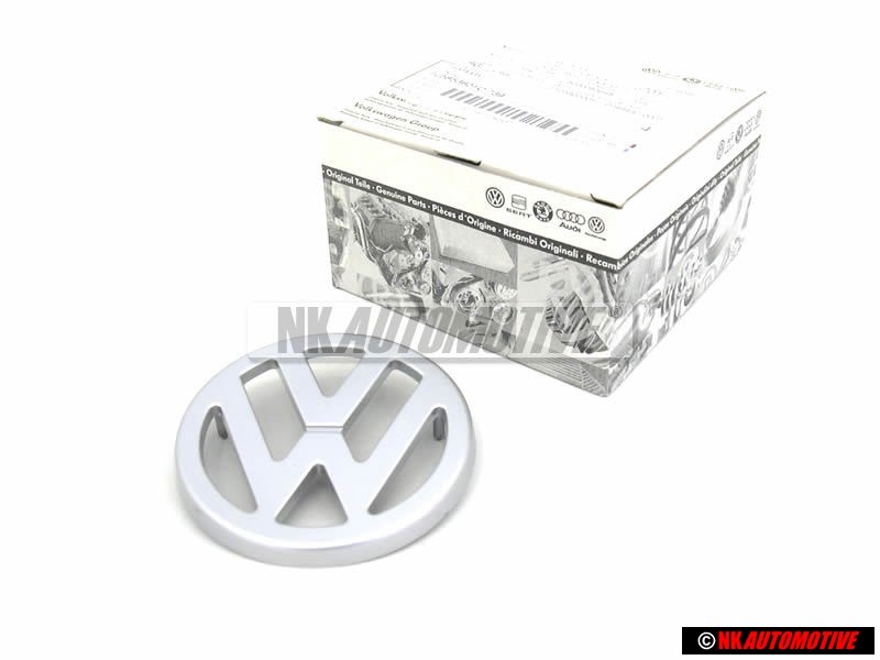 VW Originale Fronte Logo Emblema Simbolo Argento - 600853601