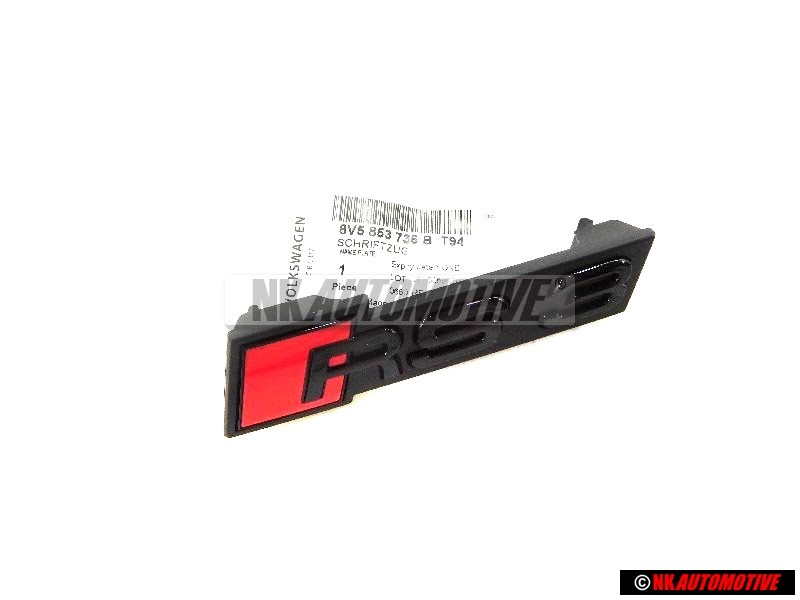 Audi Originale RS3 Fronte Logo Emblema Scritta Nero Rosso - 8V5853736B T94