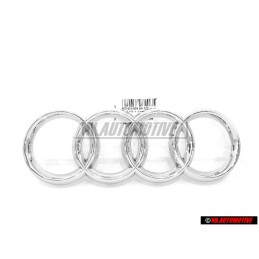 Audi Originale Anelli Fronte Logo Emblema Simbolo Cromo - 4E0853605AA2ZZ