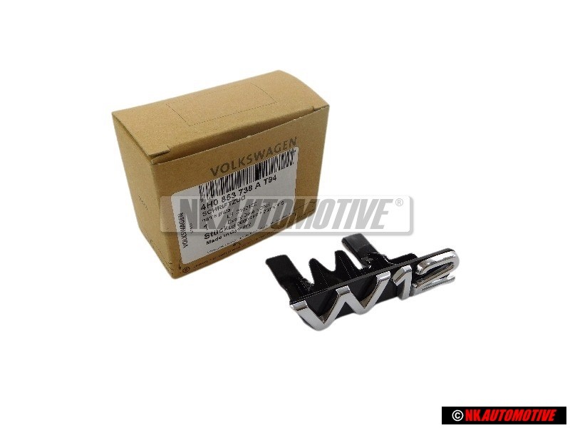 Audi Originale W12 Fronte Logo Emblema Scritta Cromo - 4H0853738A T94