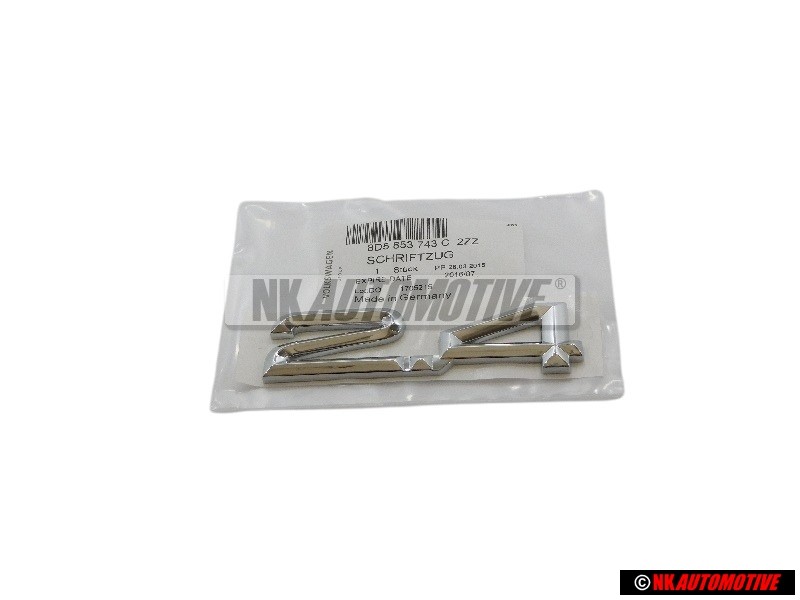 Audi Originale 2.4 Posteriore Logo Emblema Scritta Cromo - 8D5853743C 2ZZ