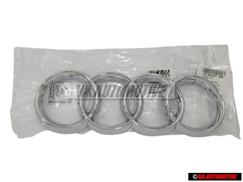 Audi Originale Anelli Fronte Logo Emblema Simbolo Cromo - 4L0853601 2ZZ