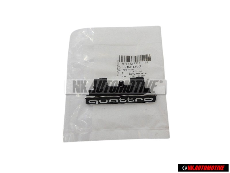 Audi Originale QUATTRO Fronte Logo Emblema Scritta Nero Cromo - 8R0853736E T94