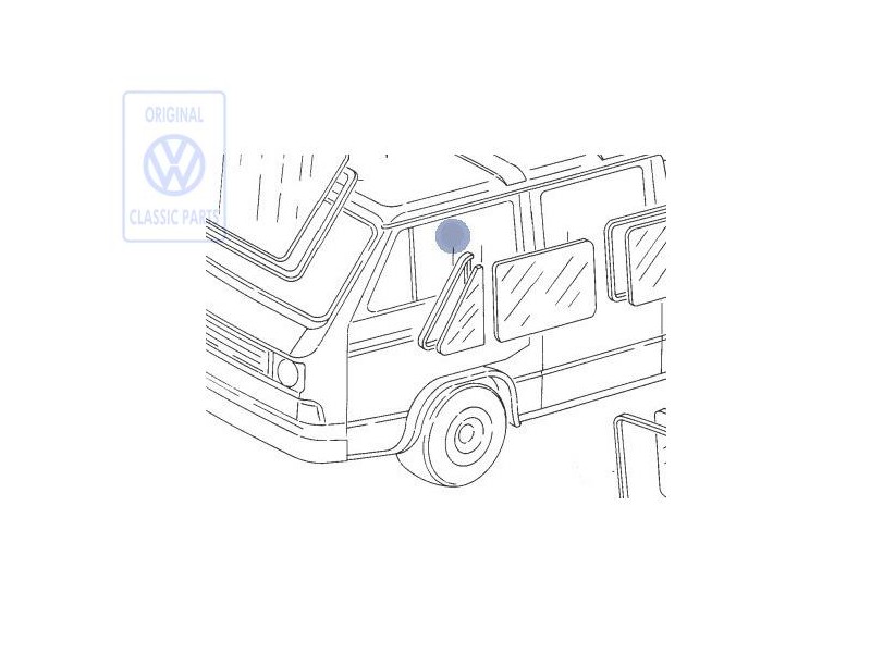 VW Originale Guarnizione Per Cristallo Porta Fisso - 251837625