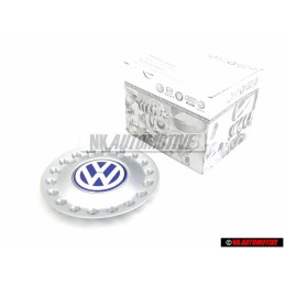 VW Originale Copriruota Argento Brillante/Blu/Bianco - 1C0601149D GTT