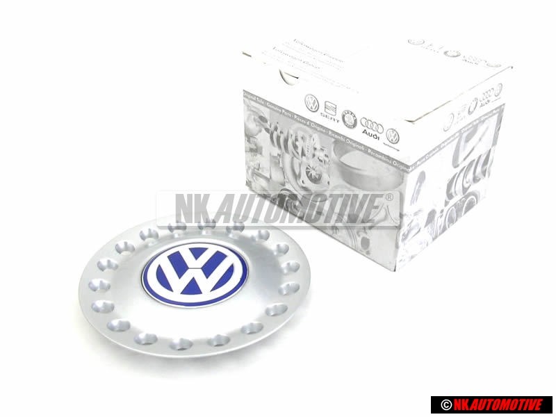 VW Originale Copriruota Argento Brillante/Blu/Bianco - 1C0601149D GTT