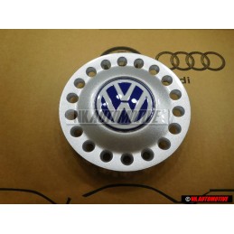 VW Originale Copriruota Argento Brillante/Blu/Bianco - 1C0601149D GTT