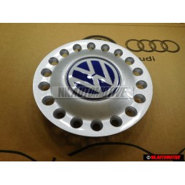 VW Originale Copriruota Argento Brillante/Blu/Bianco - 1C0601149D GTT