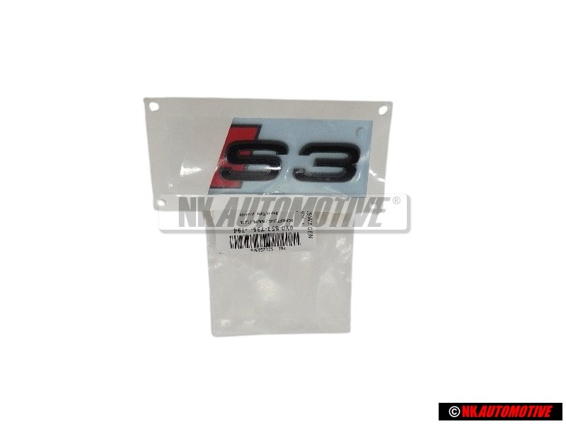 Audi Originale S3 Posteriore Logo Emblema Scritta Nero Rosso - 8Y0853735 T94