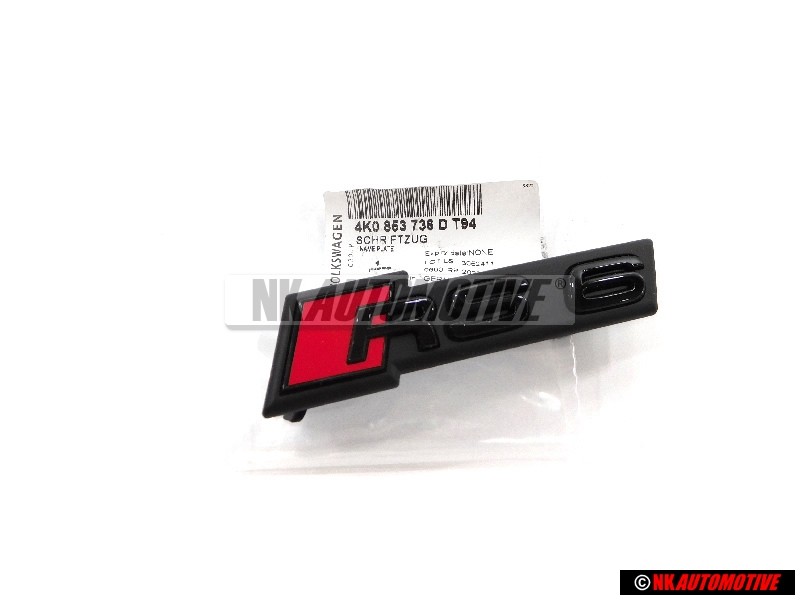 Audi Originale RS6 Fronte Logo Emblema Scritta Nero Rosso - 4K0853736D T94