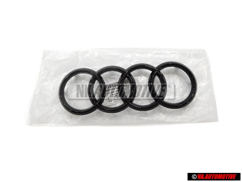 Audi Originale Anelli Fronte Logo Emblema Simbolo Nero - 8J0853605B T94