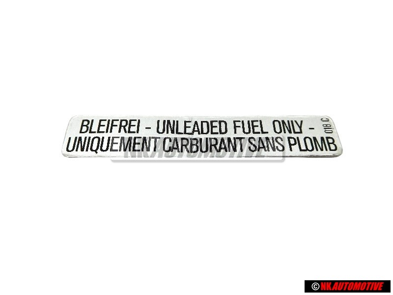 VW Originale Etichetta Unleaded Fuel Only - 251000258B