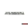 VW Originale Etichetta Unleaded Fuel Only - 251000258B