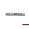 VW Originale Etichetta Unleaded Fuel Only - 176000258A