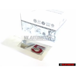 VW Originale V5 Posteriore Logo Emblema Scritta Cromo Rosso - 1J0853675ABGQF
