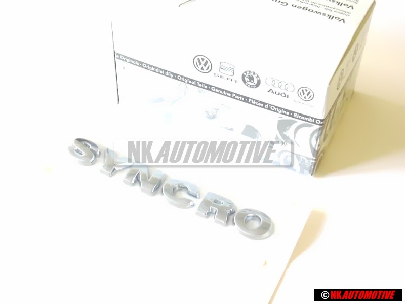 VW Originale SYNCRO Posteriore Logo Emblema Scritta Cromo - 3B0853675F 739
